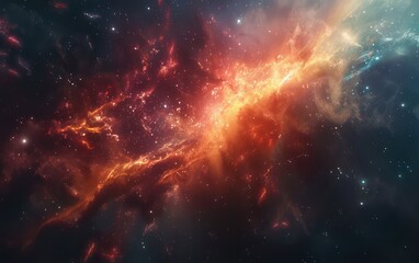 Wall Mural - this high-resolution image captures the vibrant and colorful essence of a nebula, showcasing the bea