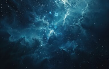 Wall Mural - this mesmerizing image captures the vastness of a starry night sky peppered with the ethereal blue o