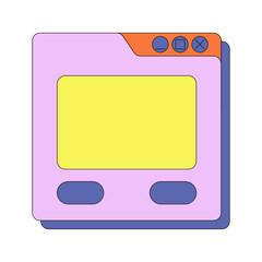 Fototapete - Retro user interface box frame. Ui browser computer with retro bold style for 90s, y2k style. Vector isolated