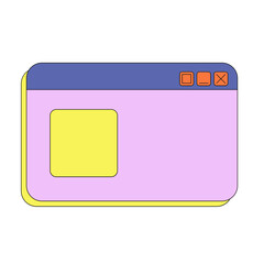 Fototapete - Retro user interface box frame. Ui browser computer with retro bold style for 90s, y2k style. Vector isolated