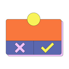 Fototapete - Retro user interface box frame. Ui browser computer with retro bold style for 90s, y2k style. Vector isolated
