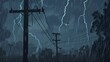 Safety measures and precautions during a lightning storm, educational content with visual aids low texture