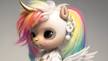 Wall Mural - imaginary pegasus doll very cute Generate AI