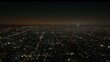 Aerial view of a brightly lit city at night, showcasing the extent of light pollution and its blanket over natural darkness hyper realistic