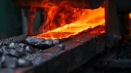 Canvas Print - iron smelting factory