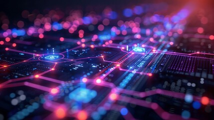 Aufkleber - Vibrant Lights on Computer Circuit Board