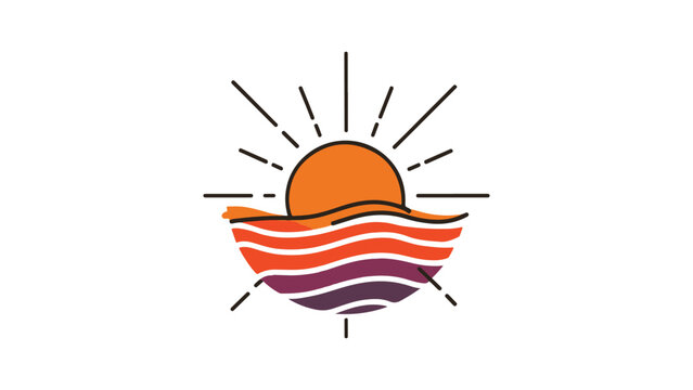 Golden Horizon: Iconic Sunset Logo