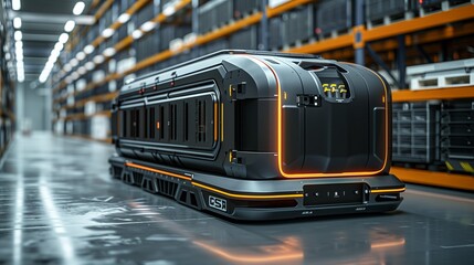 Poster - Large Machine Operating in Warehouse