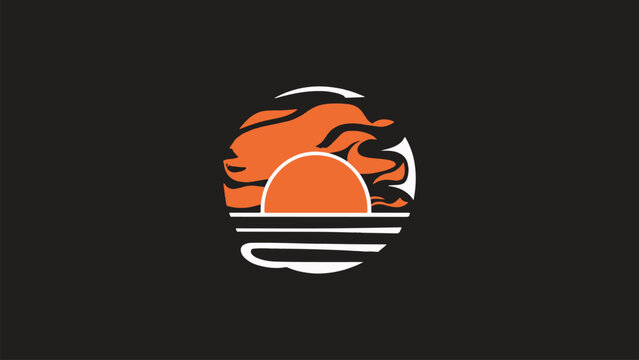 Twilight Tranquility: Sunset Emblematic Icon