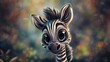 A cartoon zebra with even bigger eyes and a more exaggeratedly cute expression. ]