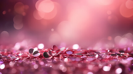 Poster - Valentines Shiny Pink Glitter Background With Defocused Abstract Lights
