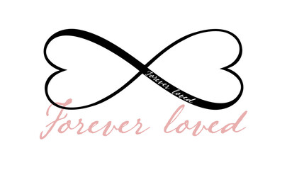 infinity forever loved love symbol heart shaped sign silhouette. eternal,limitless emblem. cycle,end