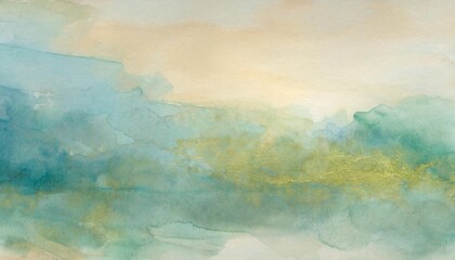 Wall Mural - blue green watercolor and abstract aquarelle background with copy space for design