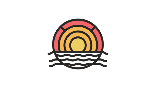 Sunset Soiree: Emblematic Logo Design