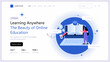 © Ico Maker - Online education or business courses. Landing page website design. Presentation slide template. E-learning concept. Modern vector illustration concepts for website and mobile website development