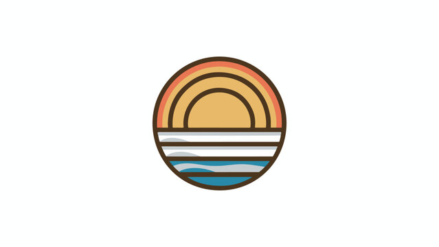 Sunset Symphony: Emblematic Logo Design