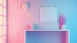© Pairat - Highlighted 3D calendar, special date marked against a tranquil pastel backdrop, emblem of memorable moments