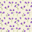 Seamless watercolor pattern with wildflowers bluebell. Can be used for fabric prints, gift wrapping paper, kitchen textile
