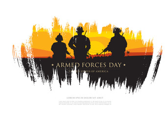 Armed forces day template poster design