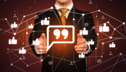 Poster - Hand holding social media icons