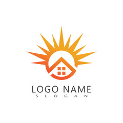 Wall Mural - Sun logo vector template symbol design