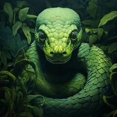 snake green  animal Generate AI