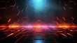 Colorful beam , hexagon effect, wallpaper background , cyberpunk light gold and red neon Generate AI
