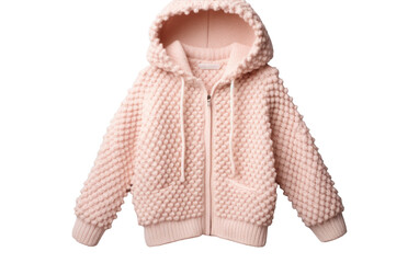 a soft pink sweater featuring a stylish hoodie