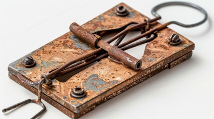 Poster - An old rusty padlock with a bunch of nails on it. Suitable for security concepts