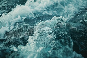 Poster - A close up view of water with waves. Suitable for nature and travel concepts