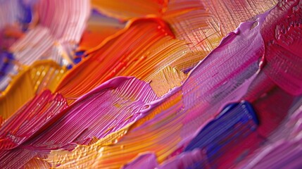 Poster - Close up view of a vibrant and colorful abstract painting. Ideal for art and design projects