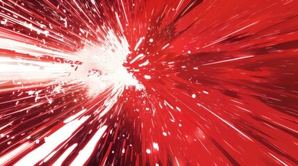 Poster - A burst of light on a vibrant red and white background. Perfect for adding a pop of color to your designs