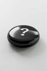 Poster - A black button with a question mark symbol. Suitable for various informational concepts