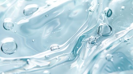 Poster - Detailed close-up of water bubbles on a surface. Suitable for various water-themed projects