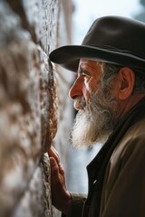 Poster - A man with a long beard wearing a hat. Suitable for various concepts and designs