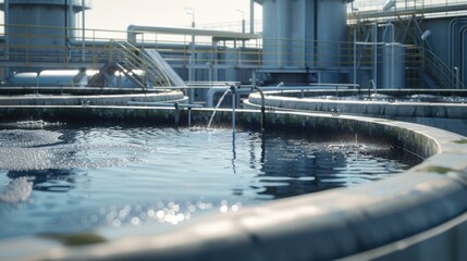 Poster - A water fountain in an industrial setting, suitable for business concepts
