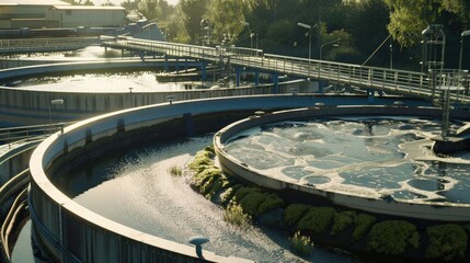 Wall Mural - Interior view of a water treatment facility. Suitable for industrial presentations