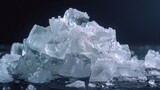 Fototapeta Tęcza - A pile of ice sitting on top of a table, perfect for summer refreshment concept