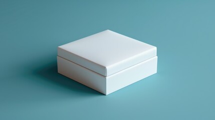 Aufkleber - A white box sitting on top of a blue surface. Ideal for business or technology concepts