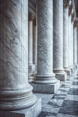 Poster - Row of marble columns in a building, suitable for architectural projects