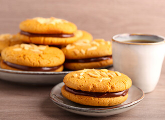 Wall Mural - Honey crunch cookies with chocolate