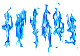 Fototapeta Storczyk - six bright sparks of blue flames on white