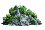 Fototapeta  - A group of trees growing on top of a rock. Ideal for nature and landscape themes