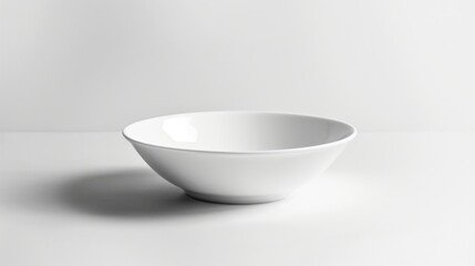 Poster - A white bowl sitting on top of a table. Suitable for kitchen or dining room themes