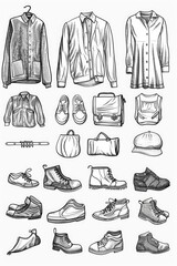 Poster - Assorted collection of clothing and footwear, suitable for fashion concepts