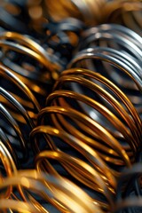 Poster - Detailed view of metal springs, suitable for industrial concepts