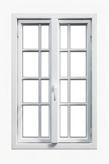 Aufkleber - A double window with a white frame, suitable for interior design projects