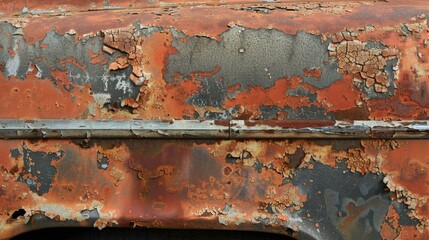 Poster - Weathered vintage truck with worn paint, ideal for industrial concepts