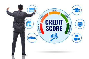 Canvas Print - Credit score concept with businessman