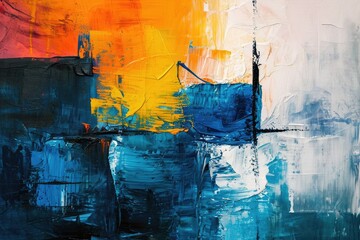Aufkleber - Contemporary abstract background brush art with bold brushstrokes, Abstract background art with bold and contemporary brushstrokes.